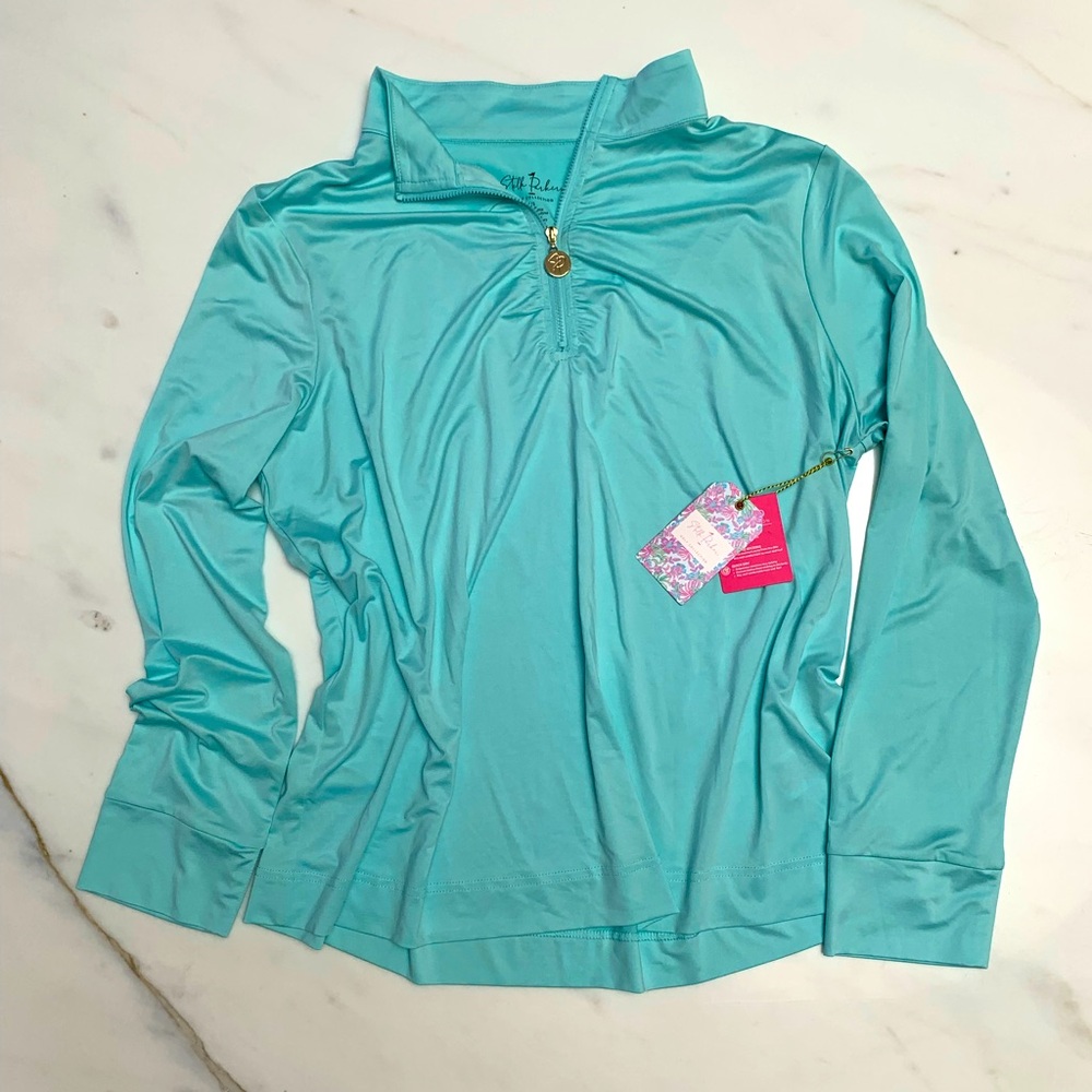 NWT Stella Parker Turquoise 1/2 Zip XL